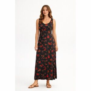 NWT R&K Originals Vintage 90s Moody Floral Tie Back Waist Maxi Dress